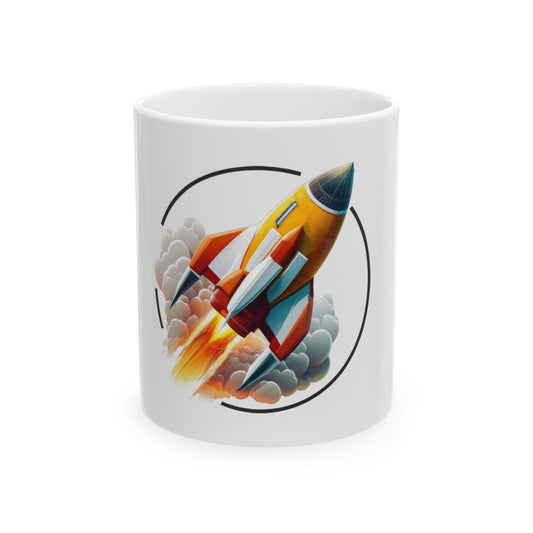 Rocket Launch Mug - Ceramic Coffee Cup for Space Enthusiasts