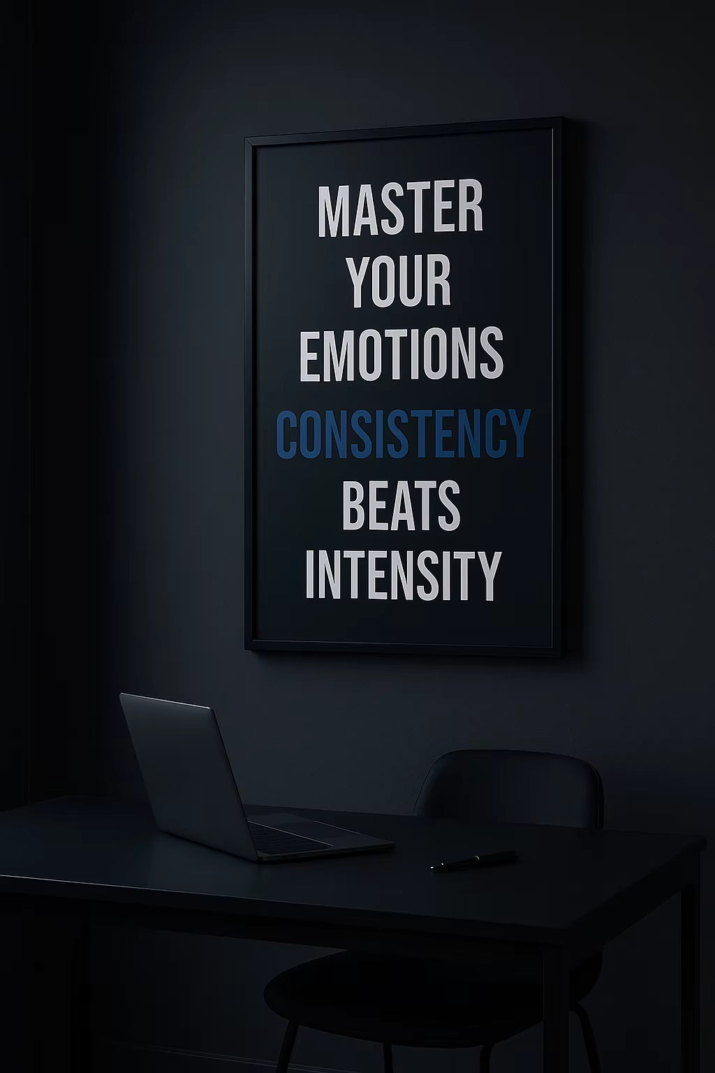 Master Your Emotions Consistency Beats Intensity – Trader Discipline Poster