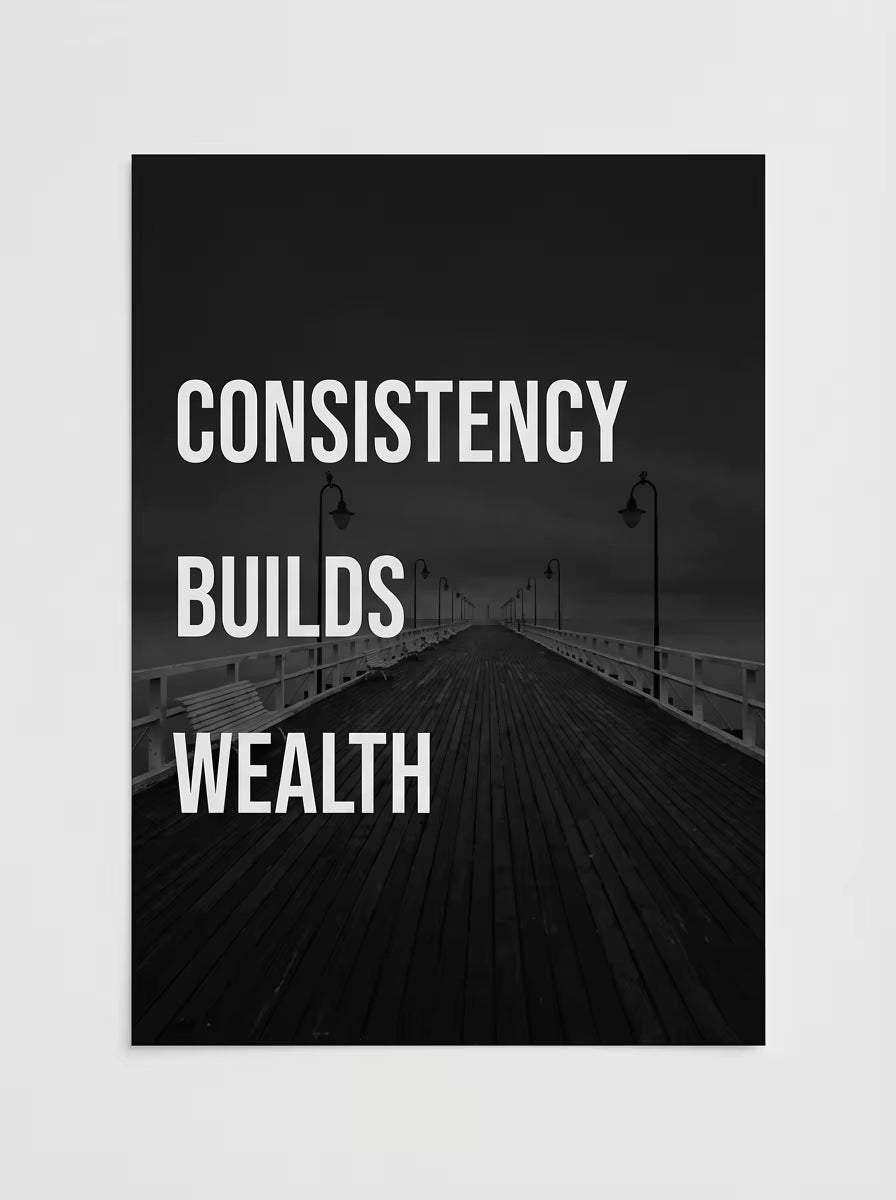 Consistency Builds Wealth — Trader Discipline Poster